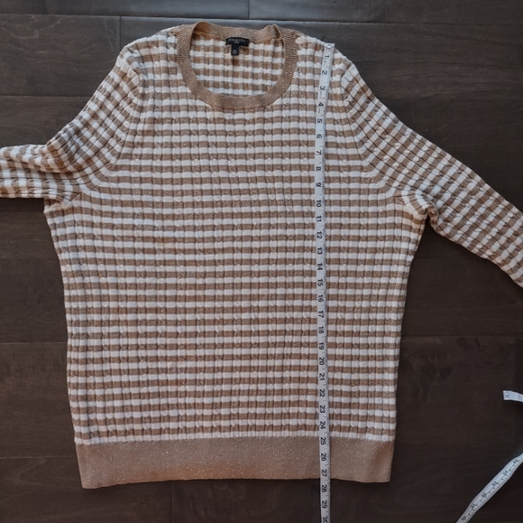 Talbots Metallic Striped Cable Knit Sweater - Picture 9 of 10